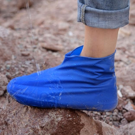 Husa Incaltaminte,  Impermeabila, Antiderapanta, din Latex, 13 x 13 x 2 cm, Marime L 41-47 cm, Albastru