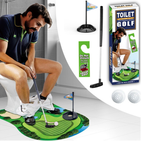 Covoras de Baie,  Model Teren de Golf, Interactiv, +14 Ani, din PVC, 80 x 69 cm, Verde