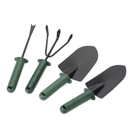 Set 4 Unelte de Gradina  pentru Plantare Prelucrare Sol si Ingrijire Plante, Material PVC si cardboard, 25 x 8.5 cm, verde