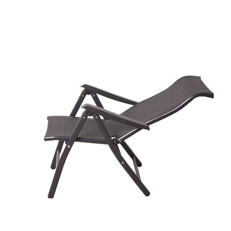 Scaun 2in1 de Gradina,  Sezlong, Suport Picioare, Pliabil, Cadru Metalic, Impermeabil, 47 x 110 x 46 cm, Negru