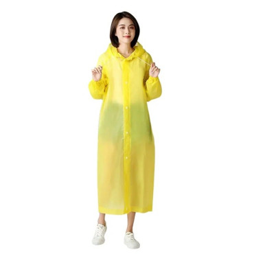 Pelerina de Ploaie,  pentru Adulti 150-180 cm, din EVA, Impermeabila, Rezistenta la Vant, Inchidere cu Capse, 140 g, Galben