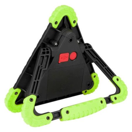 Triunghi Multifunctional de Avertizare,  Lanterna LED, Impermeabil IP65, 800 lm, 2 x AA, Functie Incarcare Telefon, USB si Micro USB, COB, Verde