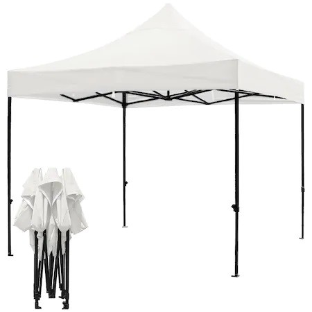 Cort pliabil pentru Evenimente, cadru metalic pentru curte si gradina, 2x3 m, Alb, Flippy