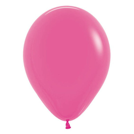 Set 10 Baloane din Latex, Cyrax, Model Party cu Buline si Simple, 30 cm, Fucsia, 2.8 g