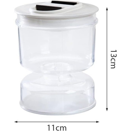 Borcan pentru Muraturi, Cyrax, cu Separator pentru Lichide, Ermetic, Termorezistent, Tip Clepsidra, 800 ml, ABS, Alb, 13x11 cm