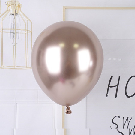 Set 12 Baloane, Cyrax, din Latex Chrome, 30 cm, Sampanie