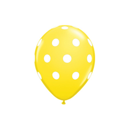 Set 10 Baloane din Latex, Cyrax, Model Party cu Buline si Simple, 30 cm, Galben, 2.8 g