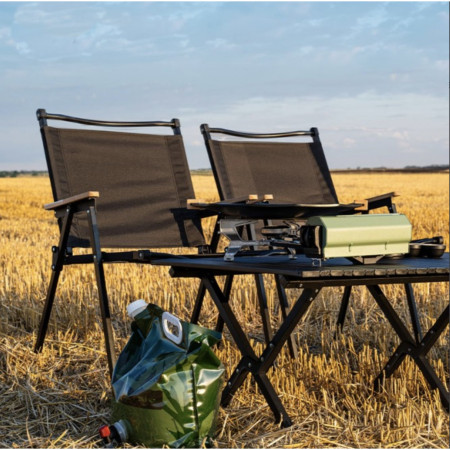 Scaun camping, Aluminiu, Pliabila,  52 x 53 x 80 cm, Negru