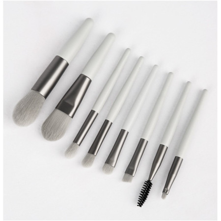 Mini set portabil 8 pensule de machiaj cu husa verde menta, Cyrax