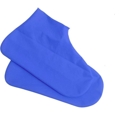 Husa Incaltaminte,  Impermeabila, Antiderapanta, din Latex, 13 x 13 x 2 cm, Marime L 41-47 cm, Albastru