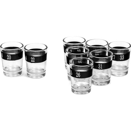 Joc de Baut Ruleta cu Pahare de Shot Cyrax, 30 cm, Rosu/Negru