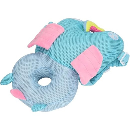 Perna tip Rucsac pentru Protectia Capului,  Tetiera tip Unicorn, pentru Bebelusi, Design tip Plasa, 33x6x19 cm, 180 g, Albastru