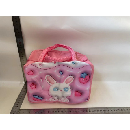 Geantă Frigorifică, Cyrax, cu Desene Animate 3D, Portabilă pentru Copii, de Prânz, din Pânză Oxford, 23x13x19 cm, Model Iepuras, Roz