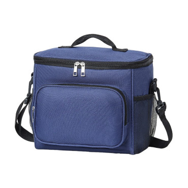 Geanta pentru Pranz, Cyrax, Multifunctionala, Compartimentata, 2 Tipuri de Manere, Impermeabila, 26x24x17 cm, Albastru