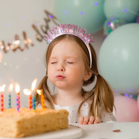 Coronita Decorativa pentru Petreceri, Cyrax, Tema Aniversare, Model Happy Birthday, Marime Universala, Rose
