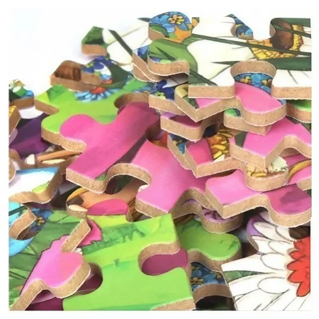 Puzzle 60 de Piese din Lemn in Cutie Metalica, Cyrax, Model Scufita Rosie, Educativ, Dezvoltare Abilitati Cognitive, pentru Prescolari, 22.5x13.5 cm, Multicolor