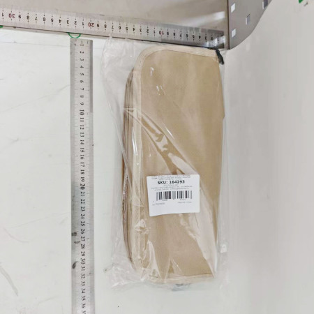 Scaun Taburet Pliabil pentru Camping,  pentru Adulti, Scaun Portabil, Pescuit, din Panza Oxford si Cadru Metalic, Mare 31 x 29 x 25 cm, Bej