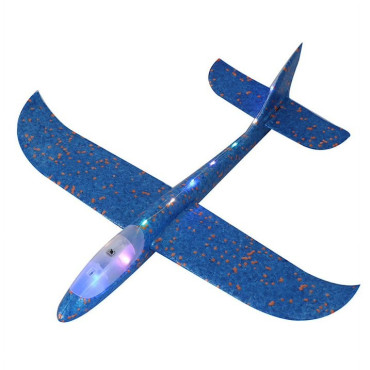Avion Planor Cyrax, cu Lumini pe Toata Lungimea, din Poliester, 48 cm, Albastru