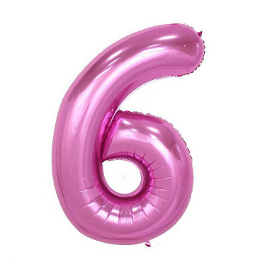 Balon din Folie Cyrax, Cifra 6, 81 cm, Pentru Aer sau Heliu, Bulk, Mov