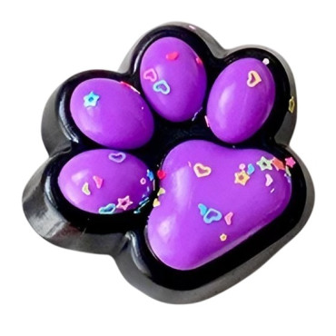 Jucarie Antistres Squishy, Cyrax, cu Revenire Lenta, Squeeze Pinch Family, Model Labuta de Pisica, 6.8x6.2 cm, 55g, Ambalaj Transparent, Mov