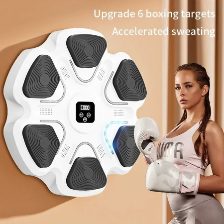 Aparat Box Cu Muzica, Montabil pe Perete, Cyrax, Alb, Difuzor, Bluetooth, Iluminare LED, 38 x 27 x 32 cm, Manusi Incluse
