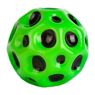 Minge Saltareata Hiperelastica, Cyrax, Space Moon Ball foarte Elastica, Antistress pentru Copii, Diametru 66 mm, Verde