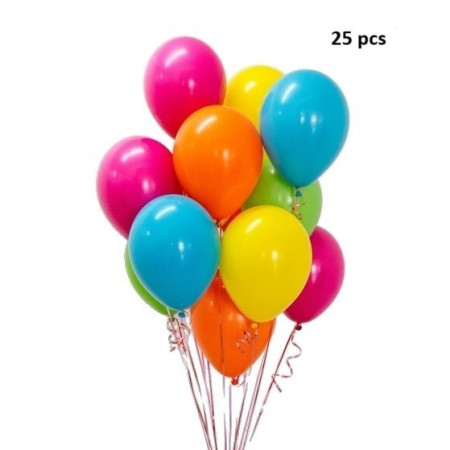 Set 25 Baloane din Latex, Cyrax Metalizate, Model Party, 30 cm, Multicolore, 2.8 g