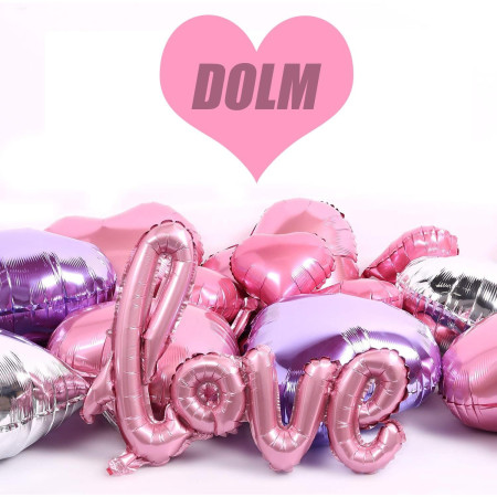 Balon din Folie Metalizata, Cyrax, Model Love scris de mana, 102x65 cm, Tematica Ziua Îndrăgostiților, Ambalaj Individual, Pai Inclus, Umflare cu Aer sau Heliu, Roz