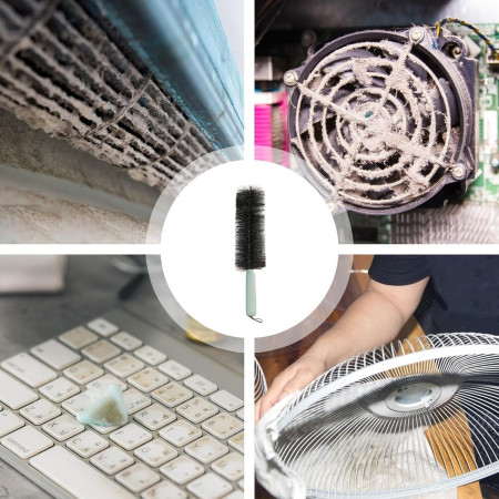 Perie Multifunctionala 2in1,  de Curatare a Prafului, 38 x 11 cm, Perie si Burete, Verde