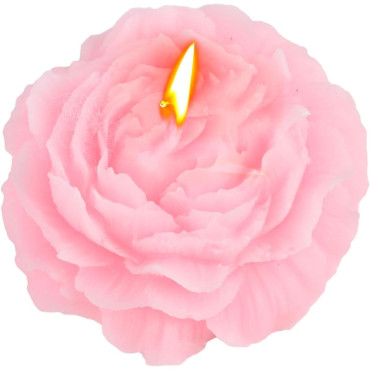 Lumanare Parfumata,  Model Trandafir, Ardere 10h, 70 g, 7.5 x 3.5 cm, Parfum de Piersica, Roz Pal