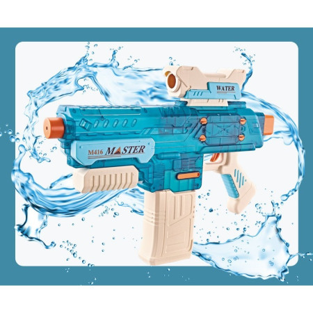 Pistol cu Apa Electric, Cyrax, +6 Ani, Rezervor 500 ml, Incarcare USB, din Plastic, 43 x 5.5 x 30 cm, Albastru