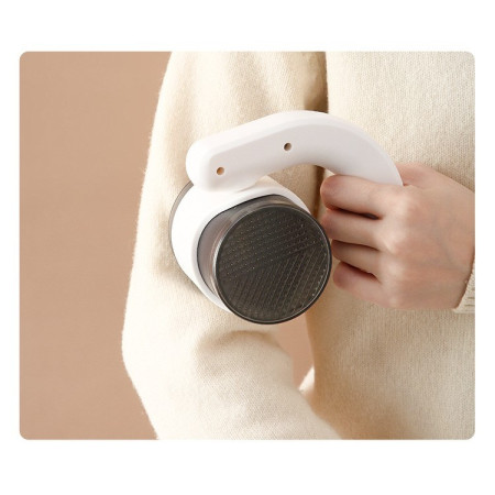 Aparat Pentru Curatat Scame, Par Si Praf,  cu LED, Pentru Diferite Tipuri De Material, Cu Lame Din Otel Inoxidabil, Compartiment de Depozitare, Maner Reglabil, 11x10.5x8.7 cm, Alb