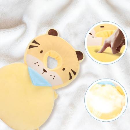 Perna tip Rucsac pentru Protectia Capului,  Tetiera tip Tigru, pentru Bebelusi, 33x6x19 cm, 180 g, Crem