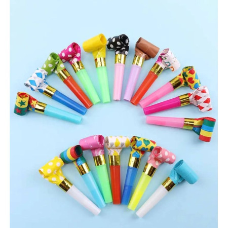 Set 6 Suflatori, Cyrax, pentru Petrecere, Tematica Aniversare, 8 cm, Multicolore cu Imprimeu