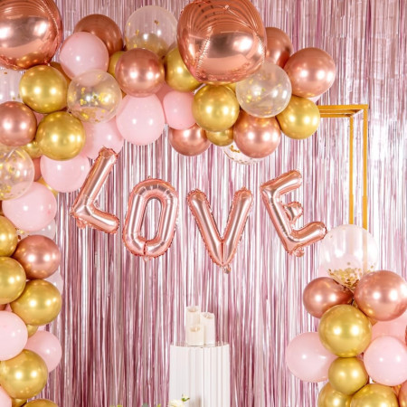 Balon Folie Metalizata Litera L, Cyrax, 40 cm, Umflati cu Heliu sau Aer, Ambalaj Individual, Pai inclus, Rose Gold