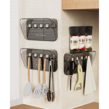 Raft de Depozitare cu Carlig,  Pentru Chei, Bijuterii, 20.3 x 4.6 x 10.3 cm, Gri