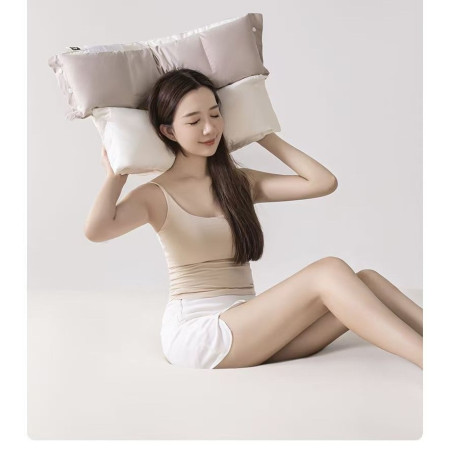 Perna Ortopedica 3 in 1,  Strat Dublu, Protectie Cervicala, pentru Adulti, 45 x 70 cm, Alb