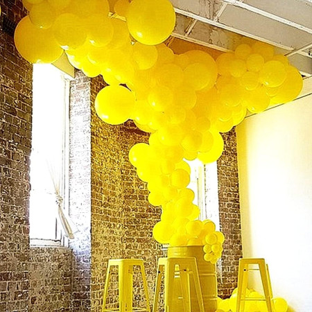 Set 12 Baloane, Cyrax, din Latex Standard, 30 cm, Galben