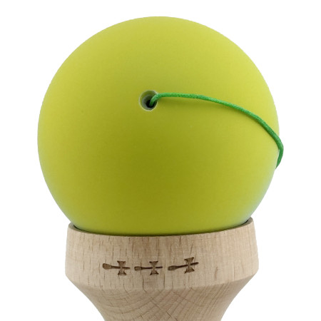Kendama X Originala, Profesionala, Cyrax, Rubber Grip, Cupe Mari KING SIZE V3, Gaura in Baza, Rulment Metalic, din lemn 18 cm, Ata 62/65 cm, Gradient Galben/Albastru