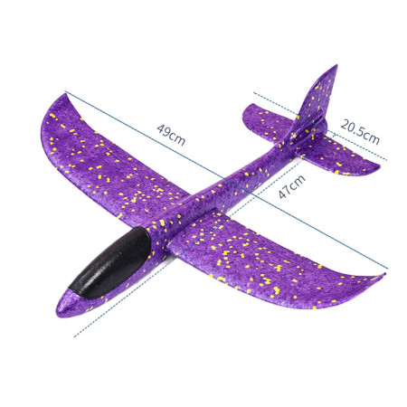 Avion Planor, Cyrax, Simplu, din Poliester, 48 cm, Violet
