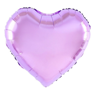 Balon din Folie Metalizata, Cyrax, Figurina Inimioara, Model Simplu, Tematica Iubire, 40 cm, Ambalaj Individual, Pai Inclus, Umflare cu Aer sau Heliu, Mov Deschis