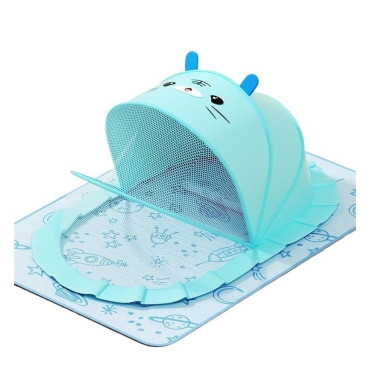 Husa Anti-Tantari, Cyrax, Pliabila, Protectie 360 Grade, Parasolar, 0-1 An, 60 x 55 x 5 cm, Albastru