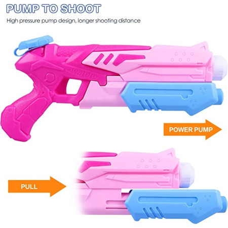 Pistol cu Apa pentru Copii, Rezervor, Pentru Piscina/Plaja, Cyrax, 6ani+,  Roz, 300ML