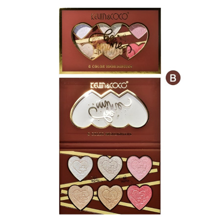 Paleta Iluminatoare, Cyrax, 6 Nuante, Be Mine, Culori Calde, Dreptunghiulara, 140 g, Valabilitate 24 Luni, 17.4x11.5x1.3 cm, Varianta B, Rose