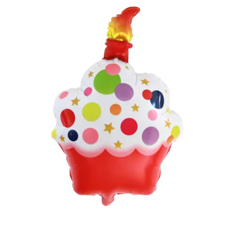 Balon din Folie Metalizata, Cyrax, Figurine Dulciuri, Model 2, Tematica Prajitura Aniversara, 68x44 cm, Ambalaj Individual, Pai Inclus, Umflare cu Aer sau Heliu, Multicolor