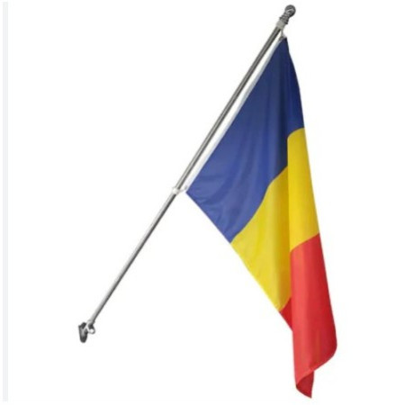 Steag Tricolor Romania,  Cu bat pentru fixare pe perete, 90 x 150 cm