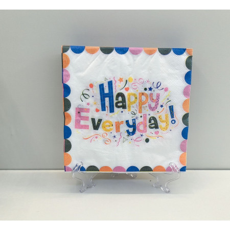 Set 20 Servetele de Masa, Cyrax, din Hartie, 33 x 33 cm, Model Happy Everyday, Multicolor