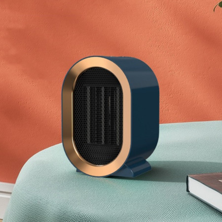 Radiator mini Incalzitor,  Element de Incalzire PTC, Putere 1200 W, Radiator cu termostat reglabil, 19.5 x 12.5 x 12.5 cm, 800 g, Albastru