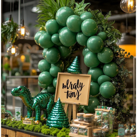 Set 12 Baloane, Cyrax, din Latex Standard, 13 cm, Verde Inchis