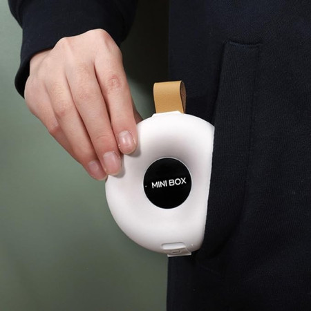 Cutie Depozitare Medicamente,  6 Compartimente, Inchidere Etans, Portabila, Rotund, Alb/Negru, PP, 8.4x2.9x8.5 cm